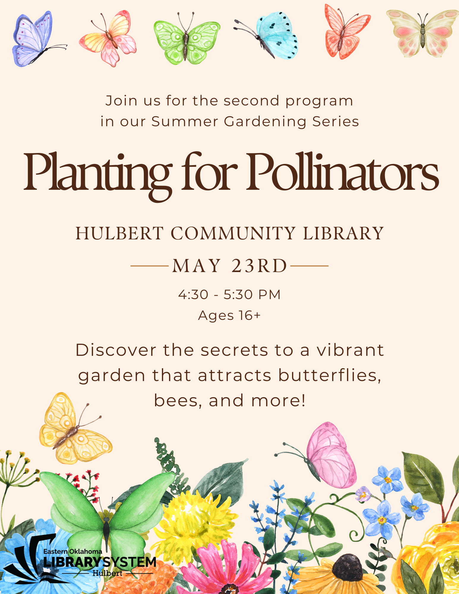 Planting for Pollinators at Hulbert Community Library